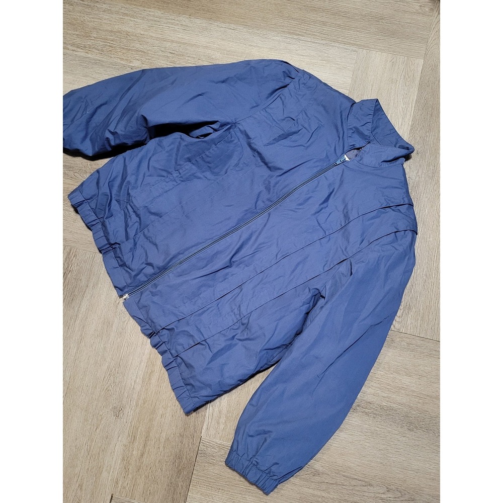 Vintage London Towne Women's Blue Lined Bomber Windbreaker Jacket Size 11/12 Kor